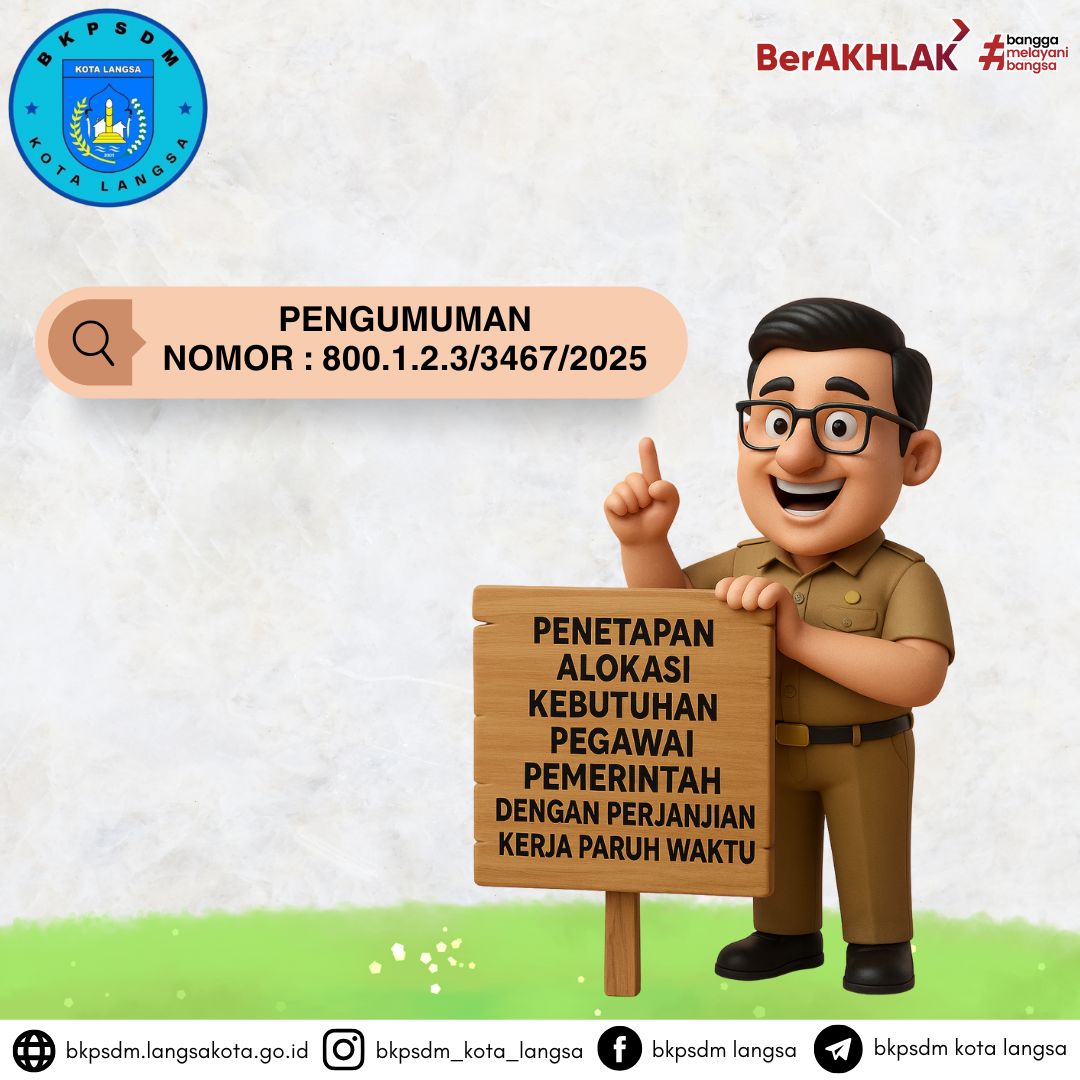 PEMERINTAH KOTA LANGSA TETAPKAN ALOKASI KEBUTUHAN PPPK PARUH WAKTU